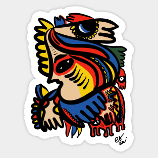 Red Totem Graffiti Sticker